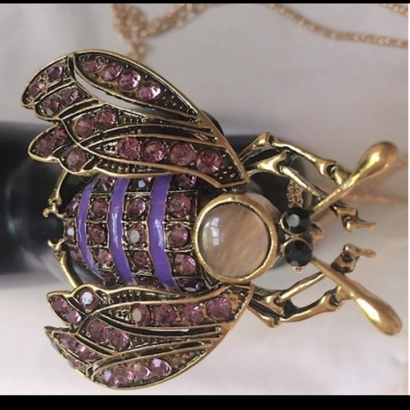 RARE Betsey Johnson Insect Critter Pendant/Brooch necklace - Picture 1 of 5